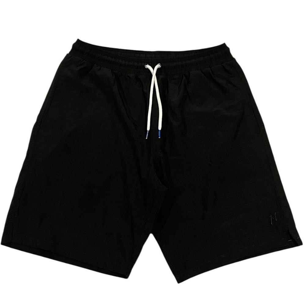 Mugsy Athletic Shorts Men's‎ M Black Lined Drawstring Stretch